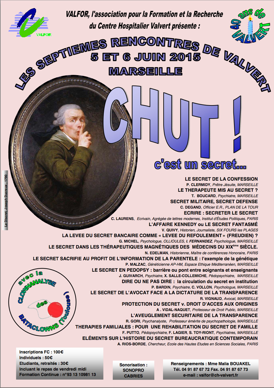 « Chut ! C’est un secret. » : VII° rencontres de Valvert, 5 et 6 juin 2015 à Marseille