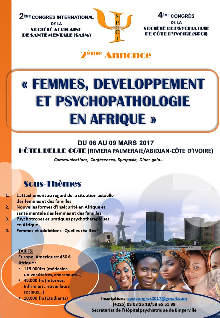 Psy Cause et le deuxième congrès de la Société Africaine de Santé Mentale relocalisé à Abidjan